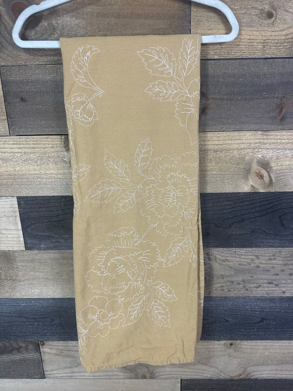 THRESHOLD Fall Embroidered Cotton Tablecloth 60” X 80” EUC